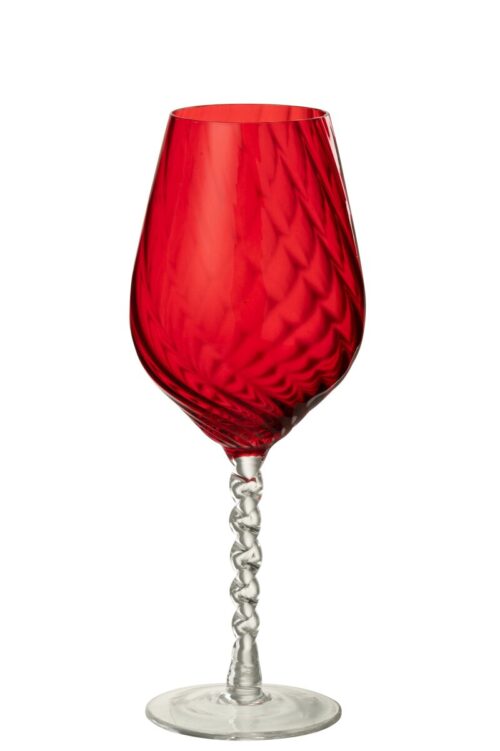 BICCHIERE DA VINO RIGATO VETRO ROSSO – JOLIPA