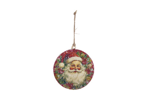 DECORAZIONE SANTA SMILE DOUBLE METAL FROSTED – BRUCO