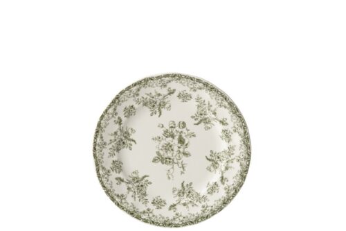 PIATTO FIORI CERAMICA VERDE/BIANCO SMALL – JOLIPA