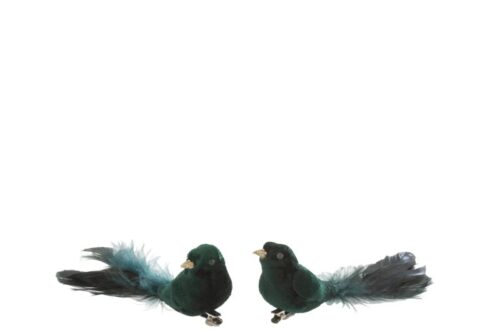 UCCELLO CON CLIP IN VELLUTO VERDE – JOLIPA
