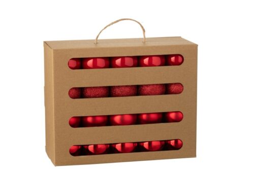 SCATOLA DA 40 PALLINE DI NATALE ROSSO – JOLIPA